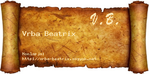 Vrba Beatrix névjegykártya